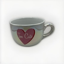 Too Cute Heart Mirrored Ceramic Large Tea Coffee Mug Valentines Day Gift - $12.63