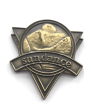 Sundance Utah Mountain Resort Ski Skiing Gold Tone Lapel Pin Souvenir  - $12.99