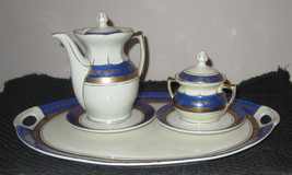 Vtg 7 PCS Oscar Schlegelmilch  TEA SET Hand Painted Oval Plate Creamer &amp;... - £121.51 GBP