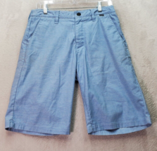 Hurley Chino Shorts Mens Size 29 Blue Medium Wash Cotton Pockets Logo Flat Front - £18.12 GBP