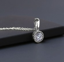 S925 Sterling Silver 0.15Ct TDW Diamond Solitaire Pendant Necklace - £109.97 GBP