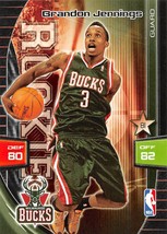 2009-10 Panini Adrenalyn XL Brandon Jennings RC Rookie Card Bucks  - £0.67 GBP