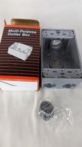 BWF All Weather Outdoor Gray 4-Hole 3/4&quot; Die-Cast Metal Outlet Box B75-2V - $167.57 MXN