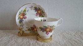 Vintage Royal Stuart Bone China Tea Cup and Saucer Fruit Theme EUC Ship Fast - $17.99