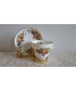Vintage Royal Stuart Bone China Tea Cup and Saucer Fruit Theme EUC Ship ... - $17.99