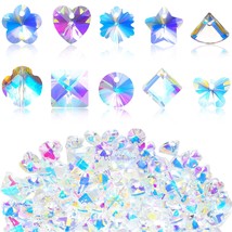 120 Pcs Chakra Natural Stone Beads Ab Crystal Beads Charms Butterfly Heart Snowf - £15.00 GBP