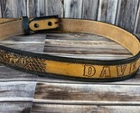 Men&#39;s Tooled Leather Belt - Deer &amp; Mountains - DAVE - 42&quot; Total Length  - $24.18