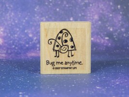 Bug Me Anytime, Ladybug, Wood Mounted Rubber Stamp, Stampin&#39; Up!   EUC! - £3.34 GBP