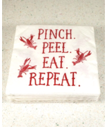 Mardi Gras Crawfish Beverage Napkins 40 Ct Pinch Peel Eat Repeat - $205.77 MXN