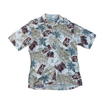 Campia Mens Hawaiian Shirt Size Medium Tropical Postcard Wish You Were Here - £22.22 GBP