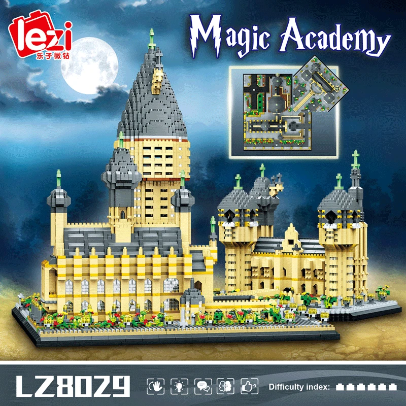 LZ8029 Diamond Small Particle Building Model Series Magic Castle Building Blo - £122.39 GBP+