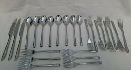 Towle Wave Lot of 25 Pieces Stainless Flatware Salad Forks Spoons Knives... - $45.49