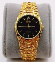 Vintage Gruen Diamond Precision Mens Quartz Watch With Gold Nugget Tone ... - $74.71