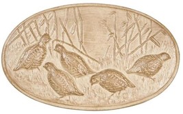 Wall Plaque Art TRADITIONAL Lodge Quail Family Birds Resin Hand-Painted - $129.00