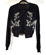Dsquared2 Dsquared Cardigan Black Embroidered Flower LS M Womens Italy - £94.84 GBP