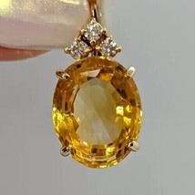 2.50Ct Oval Cut Citrine Solitaire Women&#39;s Pendant 14K Yellow Gold Plated - £125.73 GBP