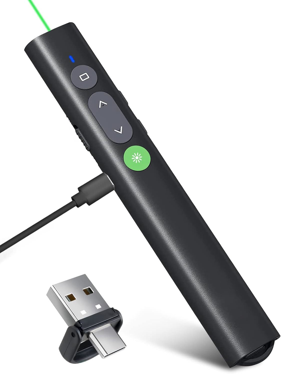 Rechargeable Presentation Clicker For Powerpoint Green Light Pointer, - $44.94