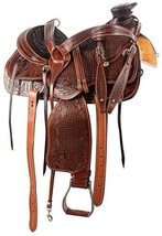 ANTIQUESADDLE Wade Tree A Fork Premium Western Leather Roping Ranch Horse Saddle - £467.79 GBP