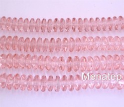 50 6mm Czech Glass Rondelle Beads: Rosaline - £1.57 GBP