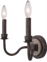 Wall Sconce KALCO HARPER Farmhouse 2-Light Florence Gold Painted Driftwood - £422.85 GBP