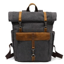 vintage Canvas Leather BackpaTraveling Laptop backpack school bags for Teenagers - £91.60 GBP