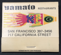 Yamato Restaurant Matchbook San Francisco SF CA California Full 30 Unstruck - £7.32 GBP