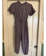 Zara Purple Romper w Zipper Short Sleeves &amp; Hood Size 11-12 Pockets - £18.86 GBP