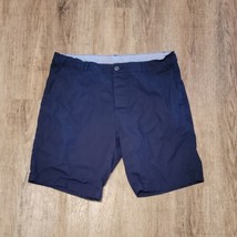 Divided Flat Front High Rise Shorts Sz 36 Navy Blue 8.5&quot; Inseam - £12.74 GBP