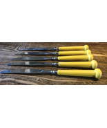 Vintage Oxford Hall Stainless Flatware Japan Yellow Handle 5 Knives Retr... - $261.43 MXN