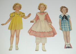 Shirley Temple Vintage Paper Dolls x3 w/Dresses - $9.90