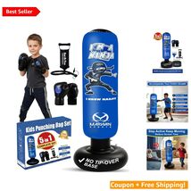Durable 63” Inflatable Punching Bag for Kids – Boxing Set with Gloves &amp; ... - $83.11
