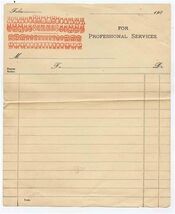 1900's Unused Dentist Bill For Professional Services Full Set of Teeth I... - $37.62