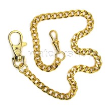 Gold Color Pocket Watch Albert Chain for Men with Big Lobster Swivel Clasp FC02A - £13.78 GBP