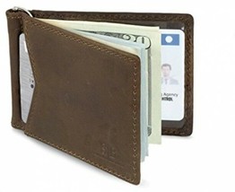 RFID Blocking Genuine Leather Money Slim Wallet Front Pocket California Brown - £69.00 GBP