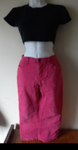Riders By Lee Crop Capri Jeans Women&#39;s Dark Pink Embellished Pockets Sz ... - $14.60