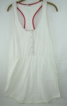 ORageous Womens Henley Racer Tank Coverup  Size XL White  New W/ Tags - £7.37 GBP