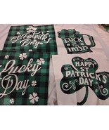 Set of 4 Happy St Patrick&#39;s Day 17.5&quot;x17.5&quot; Throw Pillow Cover Luck Iris... - $14.99