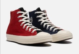 Converse Men&#39;s Chuck 70 Hi Upcycle Fleece 172267C Red Blue Black Size 10 NIB - £34.94 GBP