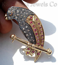 Victorian 1.22ct Rose Cut Diamond Ruby Parrot Women’s Brooch Thanks Givi... - £636.33 GBP