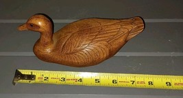 Vintage Carved Wood Duck Decoy Natural Woodgrain American Wildlife Coll ... - $239.05 MXN