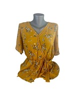 Sienna Sky Women&#39;s Yellow Gold Floral Top Blouse Shirt 100% Polyester Si... - $16.26 CAD