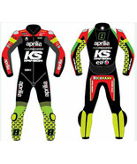 Aprilia Leather Men CE Protective Armour Motorcycle Street Racing Jacket... - €229,93 EUR