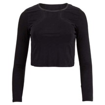 Fila Womens Uplift Long Sleeve Performance Crop Top Size Medium Color Black - £45.10 GBP