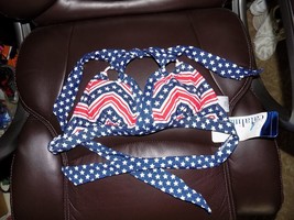 Catalina Triangle Bra Red/White/Blue Bathing Suit Top Women&#39;s NEW - $19.32