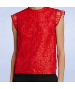 Nanette Lepore Red Lace Smock Blouse - Size Extra Large - $39.60