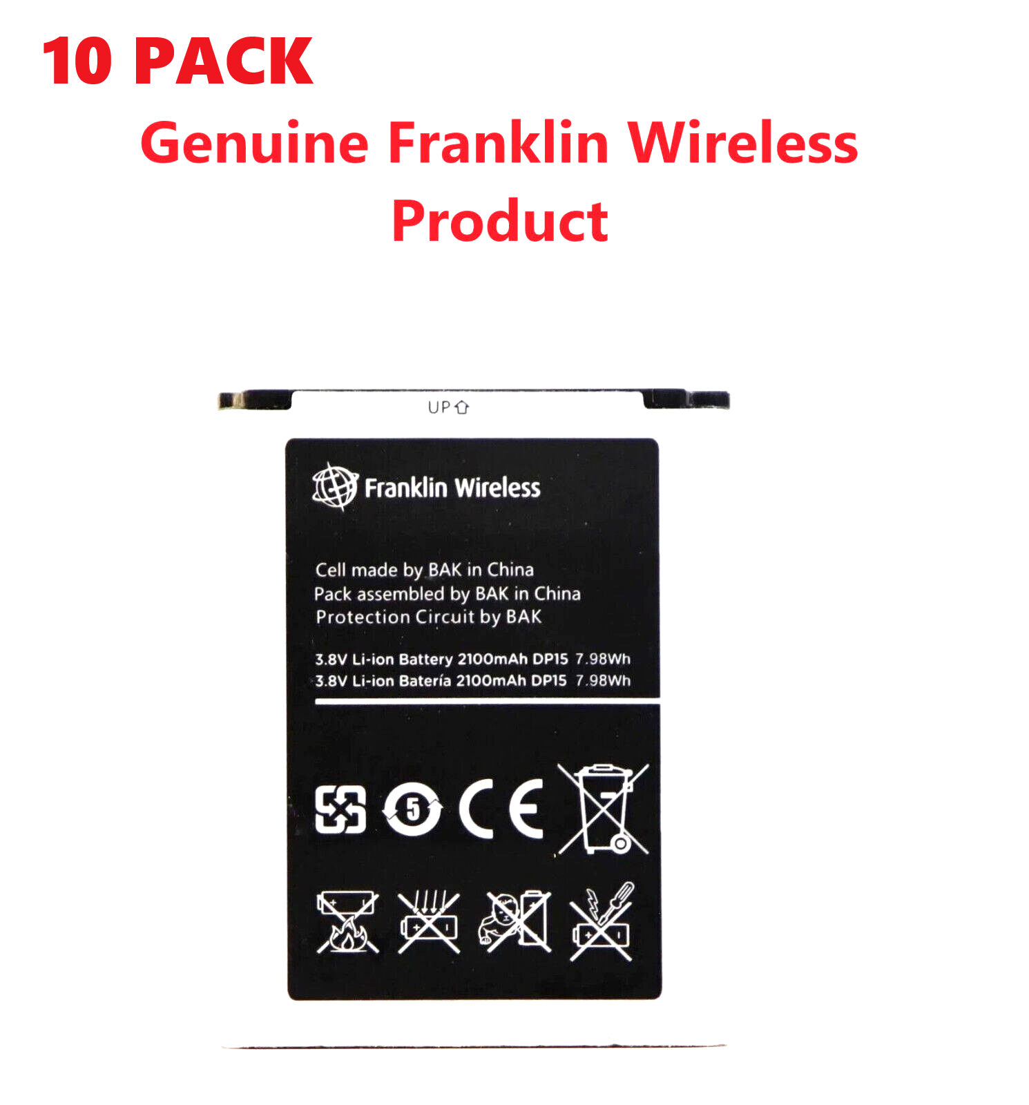 Primary image for 10 PACK Franklin Wireless Battery V604454AR (2100mAh) 3.8V for MHS900L JetPack
