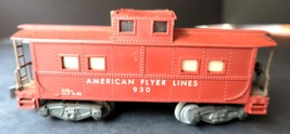 Vtg American Flyer Train Lines Red Lighted Caboose Car Gilbert #930 Unte... - $19.99