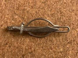 Vintage Silver Tone Saber Sword Tie Clip Bar - $9.10