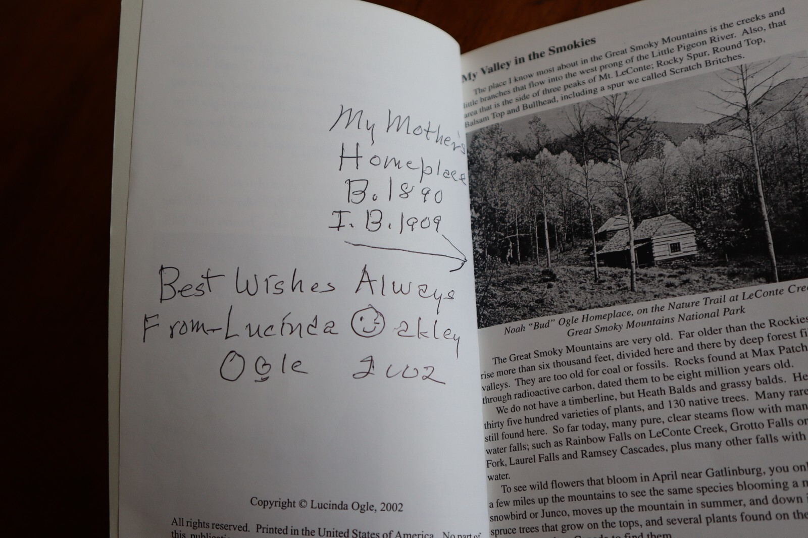 SIGNED Remembrances Of My Past 93 Years Growing Up In Smoky Mountains 2002 Ogle Item image 8