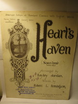 Antique Sheet Music: 1924 Heart&#39;s Haven - Bayley Jordan , Robert Remington - $15.00